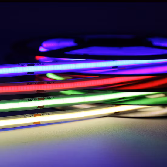 Nuevo lanzamiento, cinta de luz LED lineal, cortable sin puntos, DC12V 24V, cálida y fría, tira de luces LED COB flexibles